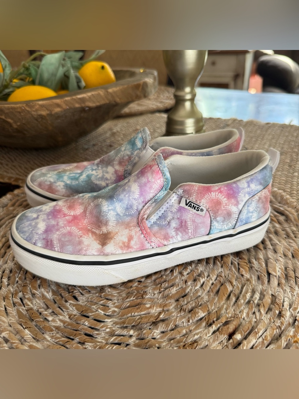 Vans Asher Tie Dye Kids' Slip-On Shoes